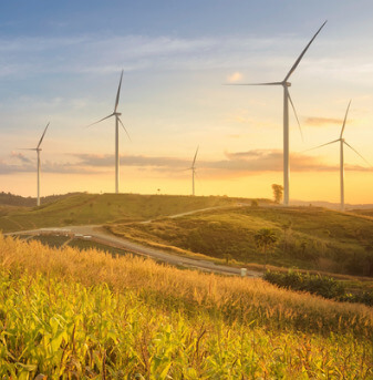 Wind mill in field